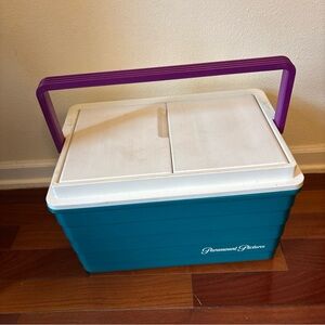 Vintage 1994 Picnic Basket by Igloo Cooler Teal Purple Handle Paramount Pictures